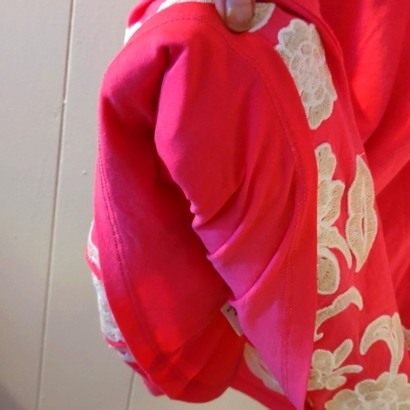 Embroidered PINK Spaghetti Strap MINI DRESS SZ LARGE - Picture 10 of 10